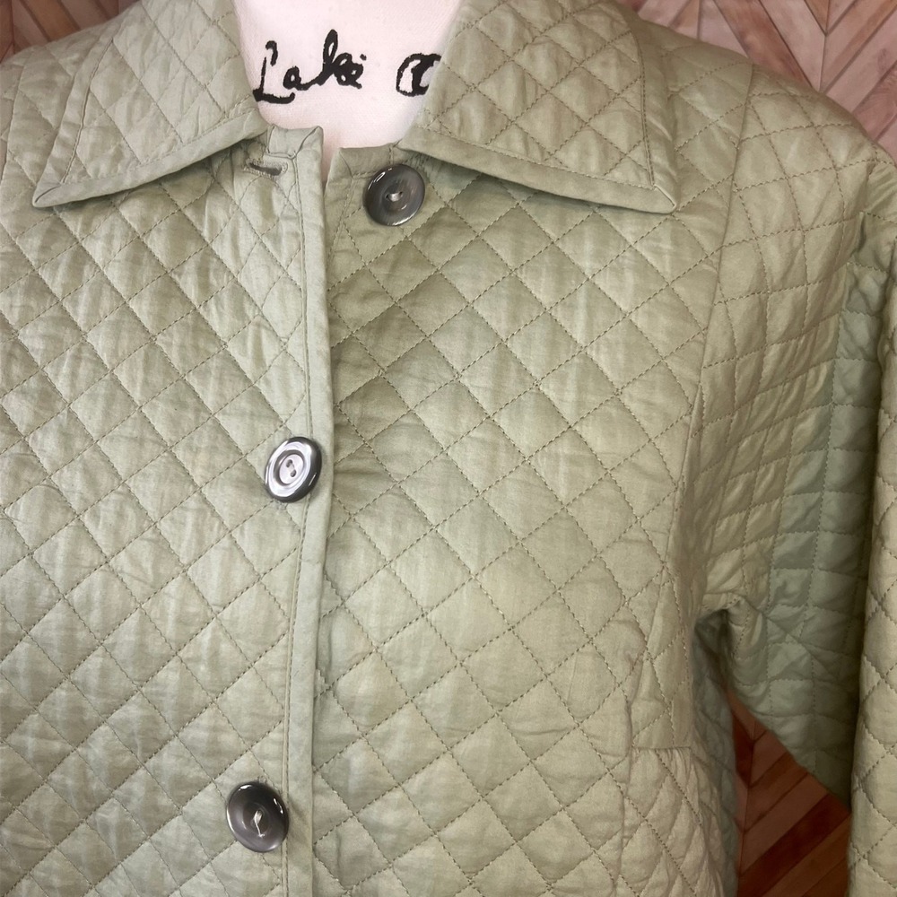 Vintage Sigrid Olsen Sport Quilted Green Button Up minimalist Y2K Size Small - Picture 2 of 10